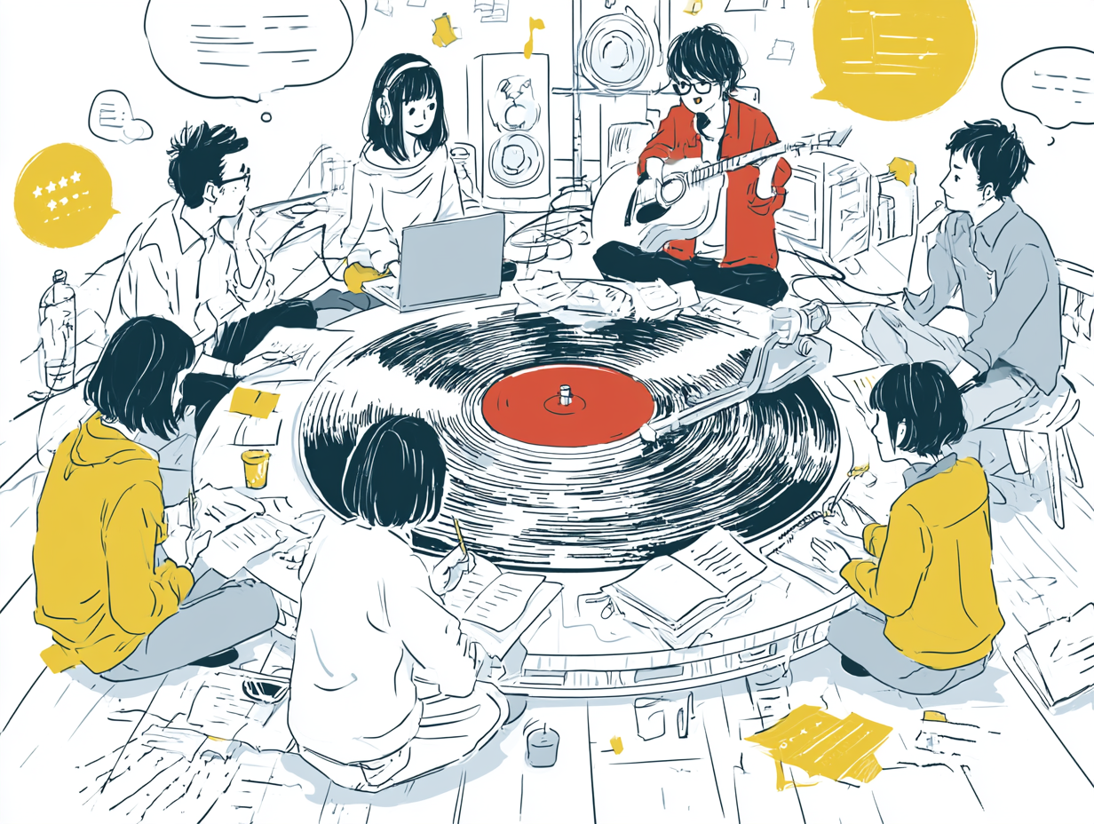 1枚の楽曲を囲んで語り合い、レビューを書く人々